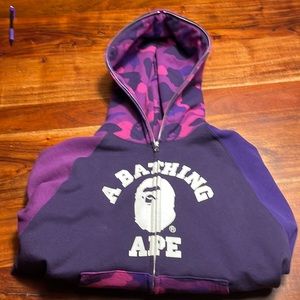 Bape zip up hoodie